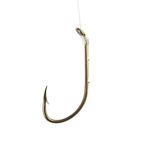 Eagle Claw Baitholder Double Line Snelled Hook, Size 20 2 Sliced Shank, Down Eye, Bronze, 6PK 140H-2/0